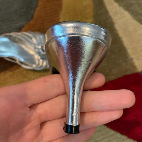 First Sight Silver Rhinestone Dressy Fancy Formal Low Heels Sandals Size 6.5 - Picture 5 of 9